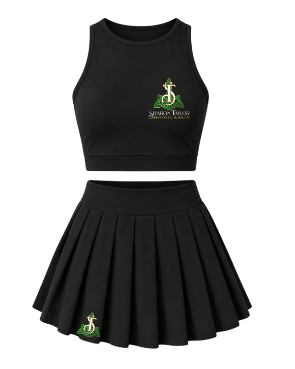 Young Girls Sports Crop Top and Skort Set